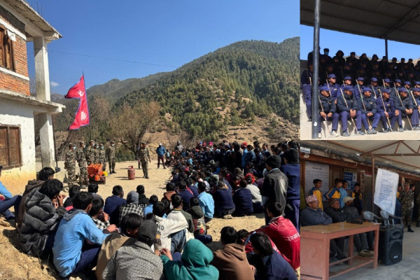 नेपाली सेनाद्वारा जुम्लामा निर्वाचन सुरक्षालक्षित जोखिम शिक्षा